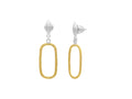GURHAN, GURHAN Geo Sterling Silver Single Drop Earrings, Small Gold Oval, Olive Top, No Stone, Gold Accents
