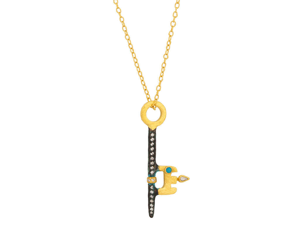 GURHAN, GURHAN Guardian Gold Diamond Pendant Necklace, Felicitas Key