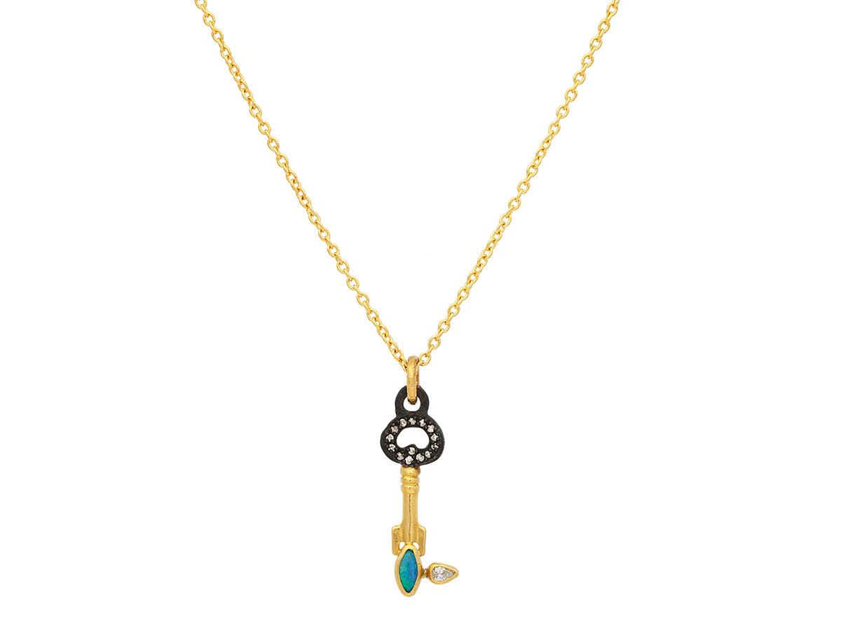 GURHAN, GURHAN Guardian Gold Opal Pendant Necklace, Honorata Key