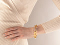 GURHAN, GURHAN Hoopla Gold Chain Link Bracelet, 21x14mm Flat Oval with Pave Link, Diamond Pave