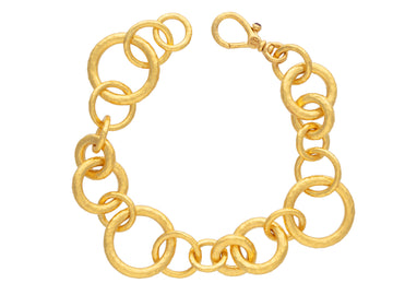 GURHAN, GURHAN Hoopla Gold Chain Link Bracelet, Chunky Mixed Round Links