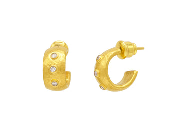 GURHAN, GURHAN Hoopla Gold Diamond Huggie Hoop Earrings, 1/2" Round