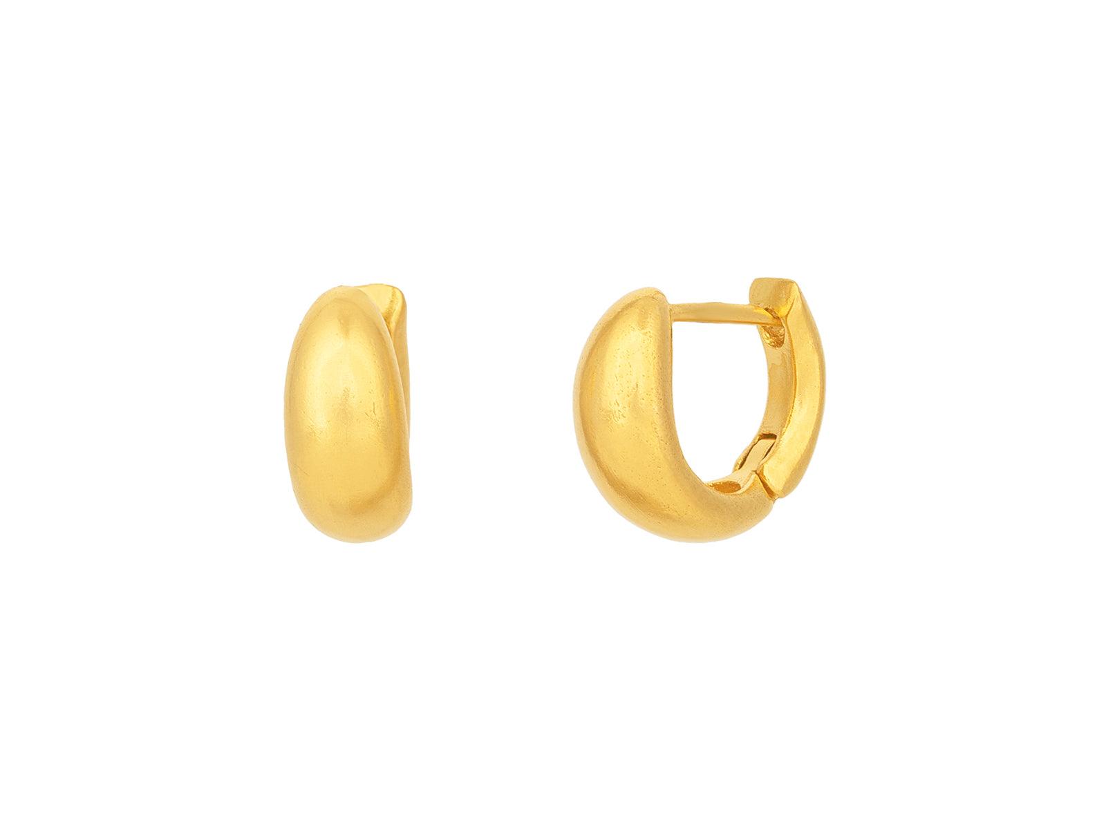 GURHAN, GURHAN Hoopla 22K Gold Huggie Hoop Earrings, Small Smooth Rounded