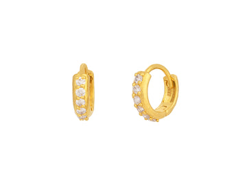 GURHAN, GURHAN Hoopla Gold Diamond Huggie Hoop Earrings, Round with Single Row Pave