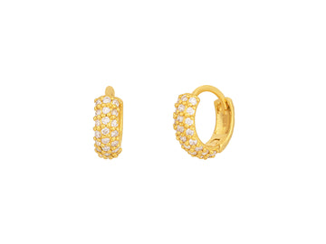 GURHAN, GURHAN Hoopla Gold Diamond Huggie Hoop Earrings, Round with Small Pave