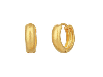 GURHAN, GURHAN Hoopla Gold Huggie Hoop Earrings, Plain Round Hinged
