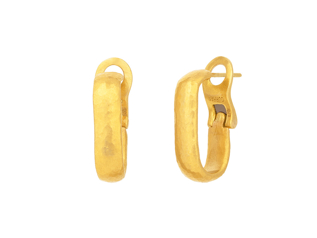 GURHAN, GURHAN Hoopla Gold Huggie Hoop Earrings, 5.5mm Wide Oval