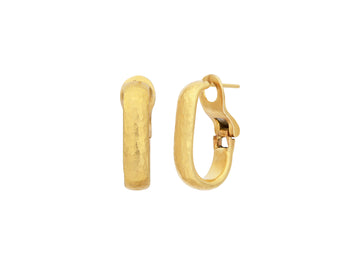 GURHAN, GURHAN Hoopla Gold Huggie Hoop Earrings, 5.5mm Wide Oval