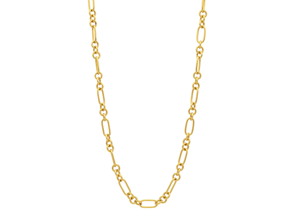 GURHAN, GURHAN Hoopla Gold Link Long Necklace, Mixed Oval and Round, No Stone