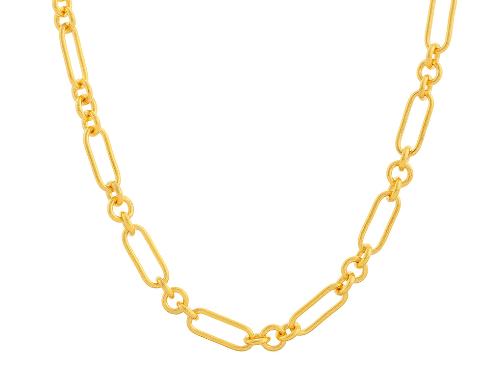 GURHAN, GURHAN Hoopla Gold Link Long Necklace, Round and Oval Links