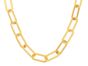 GURHAN, GURHAN Hoopla Gold Link Short Necklace, 25.5x8.5mm Oval, Plain