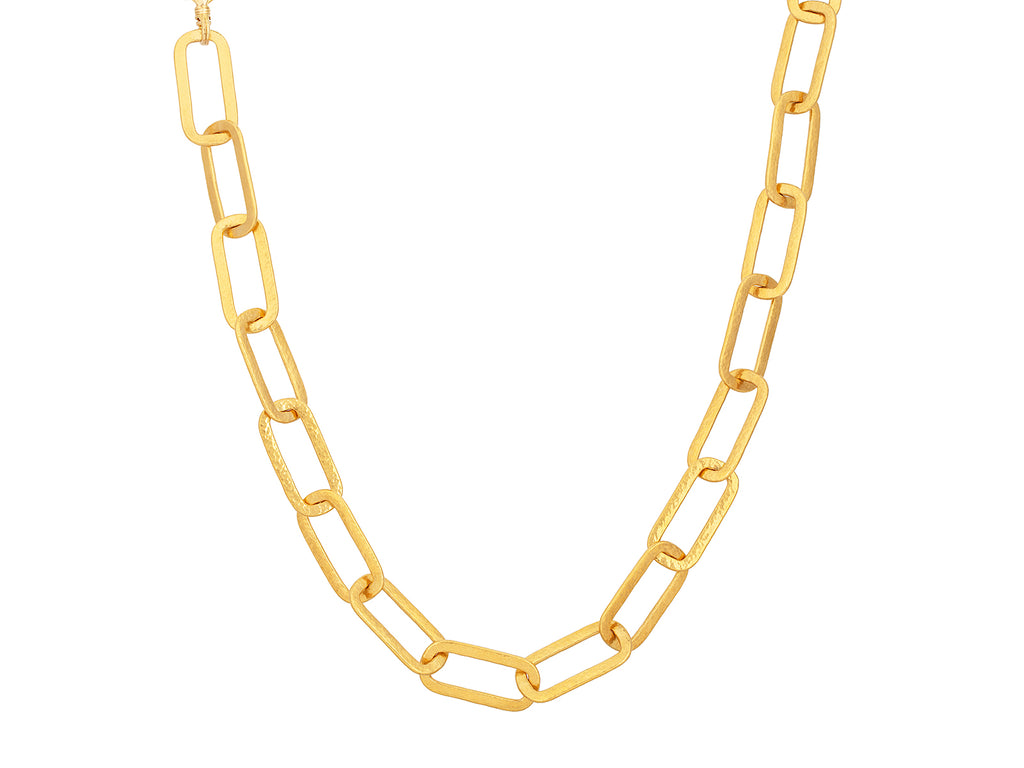 GURHAN, GURHAN Hoopla Gold Link Short Necklace, 25.5x8.5mm Oval, Plain