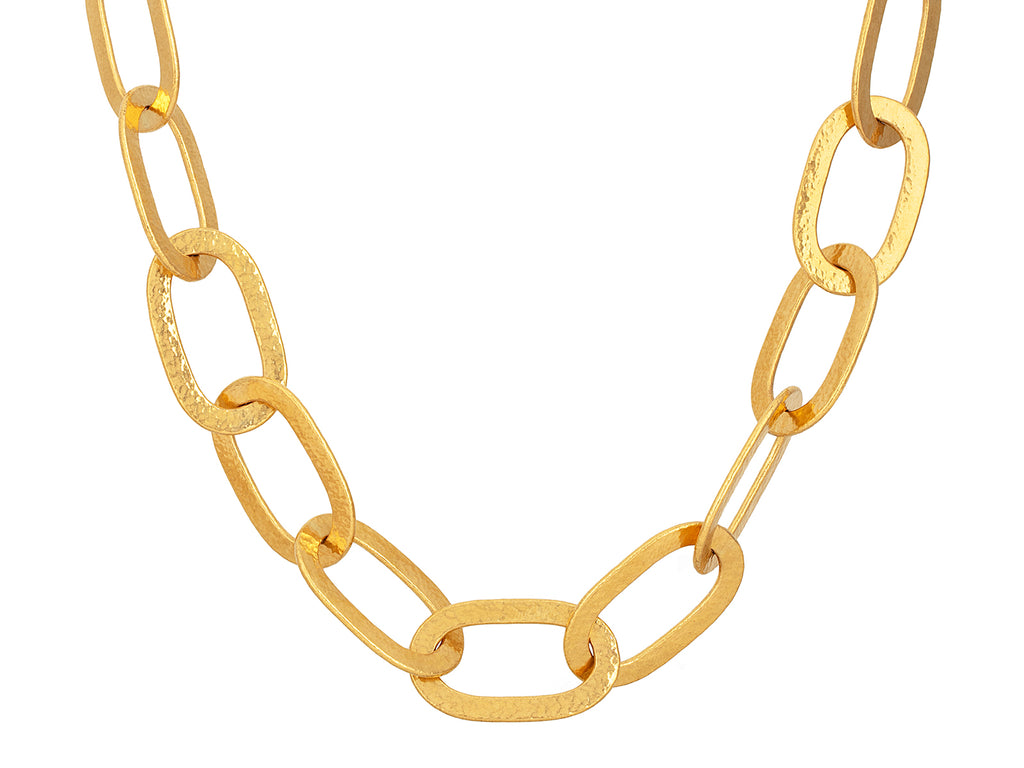 GURHAN, GURHAN Hoopla Gold Link Short Necklace, 26x12mm Oval, Plain