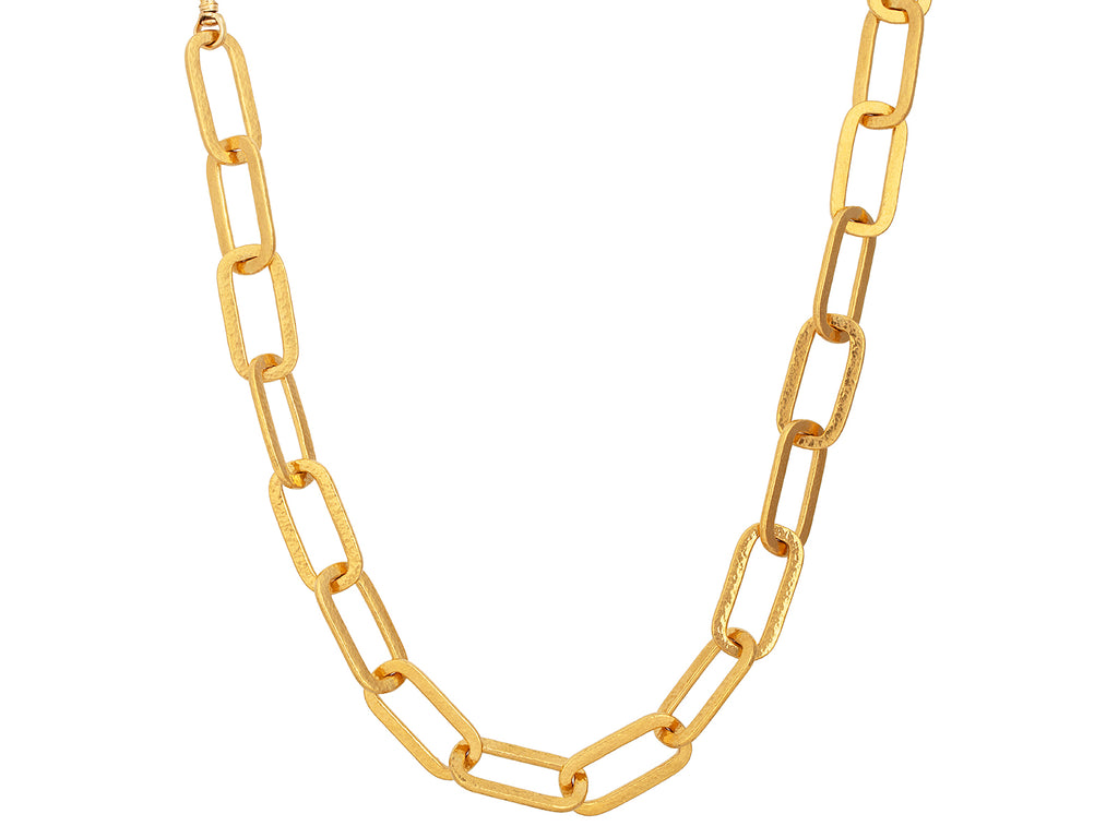 GURHAN, GURHAN Hoopla Gold Link Short Necklace, 25x8.5mm Oval, Plain