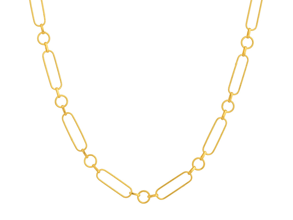 GURHAN, GURHAN Hoopla Gold Link Short Necklace, Mixed Oval and Round Chain