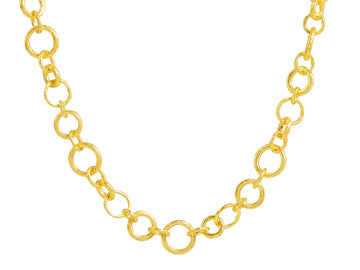 GURHAN, GURHAN Hoopla Gold Link Short Necklace, Mixed Round Links