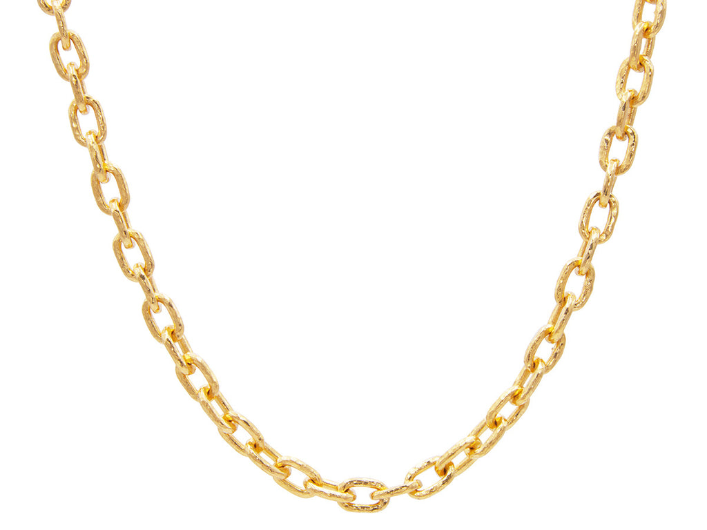 GURHAN, GURHAN Hoopla Gold Link Short Necklace, 5.5mm Wide Oval, with No Stone