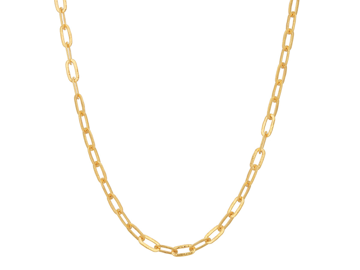 GURHAN, GURHAN Hoopla Gold Link Short Necklace, 12x4mm Oval, Plain
