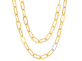 GURHAN, GURHAN Hoopla Gold Link Long Necklace, 25x8mm Flat Oval Links, Diamond Pave