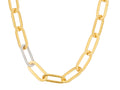 GURHAN, GURHAN Hoopla Gold Link Short Necklace, 25x8mm Flat Oval Links, Diamond Pave