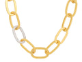 GURHAN, GURHAN Hoopla Gold Link Short Necklace, 25x12mm Flat Oval Links, Diamond Pave