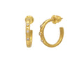 GURHAN, GURHAN Hoopla Gold Post Hoop Earrings, 3mm Wide, Diamond