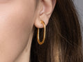 GURHAN, GURHAN Hoopla Gold Post Hoop Earrings, 25x12mm Flat Oval, Plain