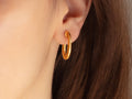 GURHAN, GURHAN Hoopla Gold Post Hoop Earrings, 21x14mm Flat Oval, No Stone
