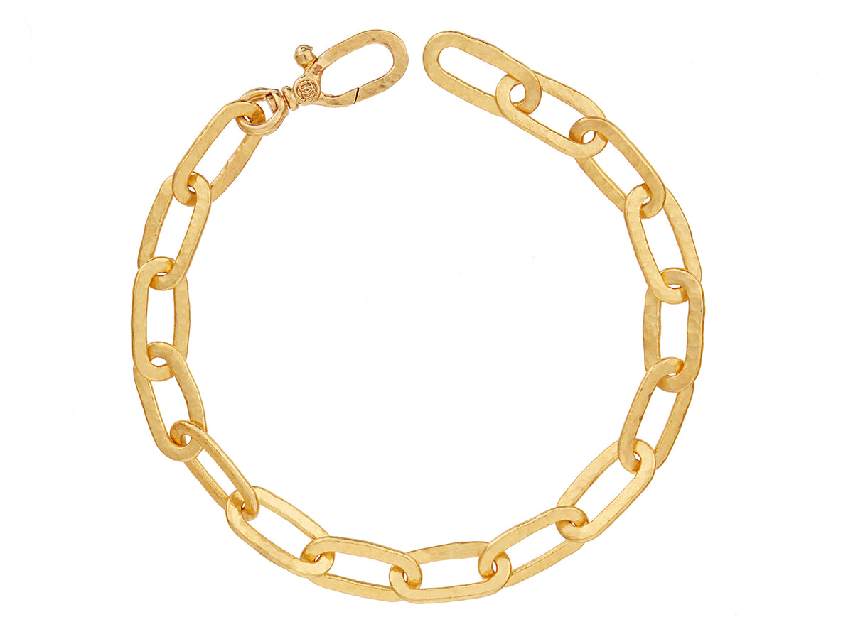 GURHAN, GURHAN Hoopla Gold Single-Strand Link Bracelet, 12x4mm Oval, Plain
