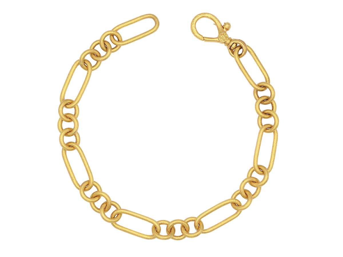 GURHAN, GURHAN Hoopla Gold Single-Strand Link Bracelet, Mixed Oval and Round, No Stone