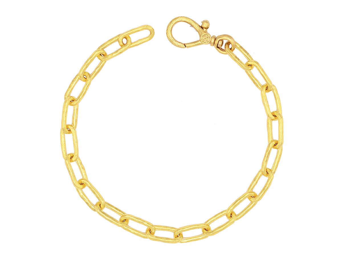 GURHAN, GURHAN Hoopla Gold Single Strand Link Bracelet, 9mm Oval, No Stone