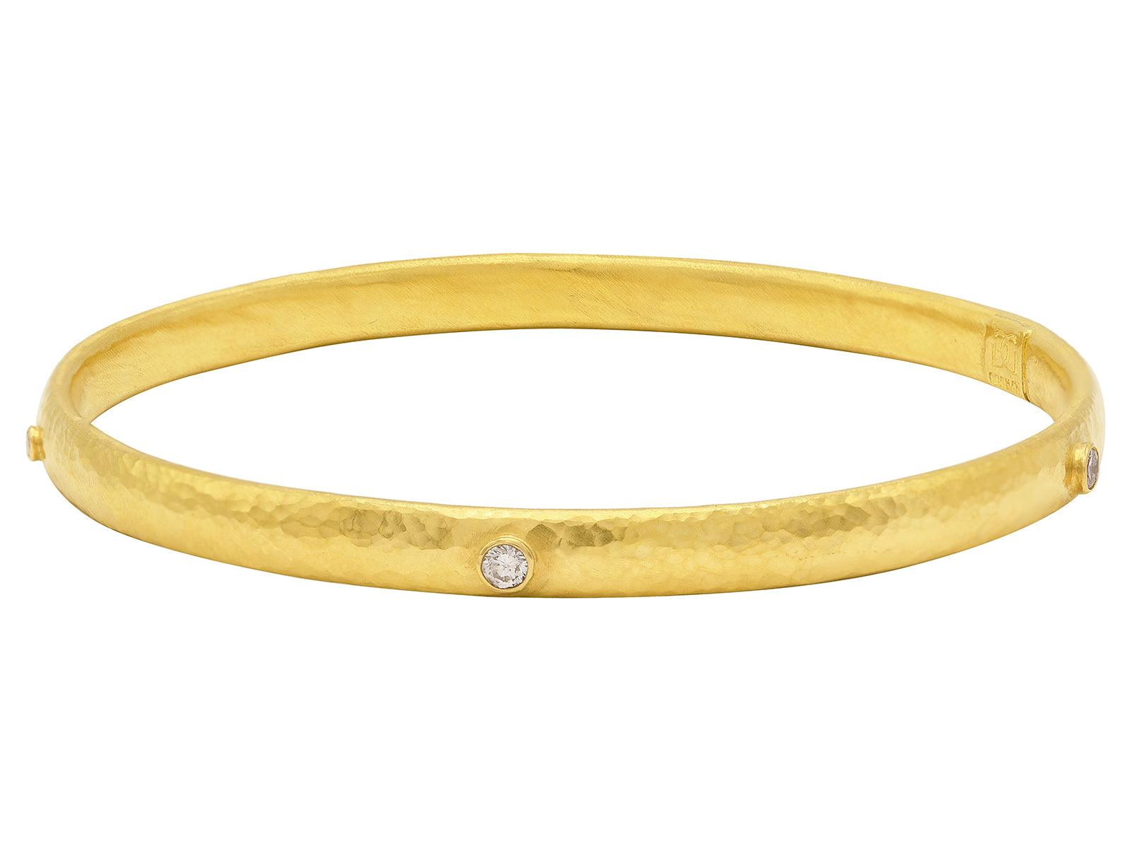 GURHAN, GURHAN Hoopla 24K Gold Diamond Bangle Bracelet, 5.5mm Wide