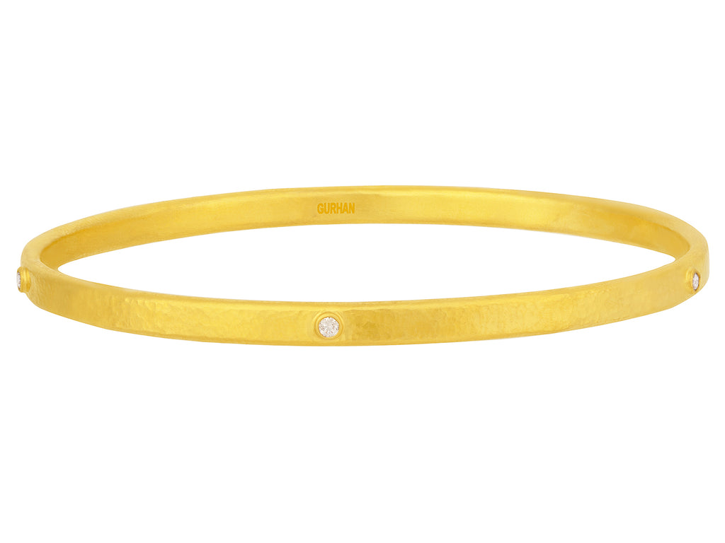 GURHAN, GURHAN Hoopla Gold Diamond Bangle Bracelet, 4.2mm Wide, 5-Stone