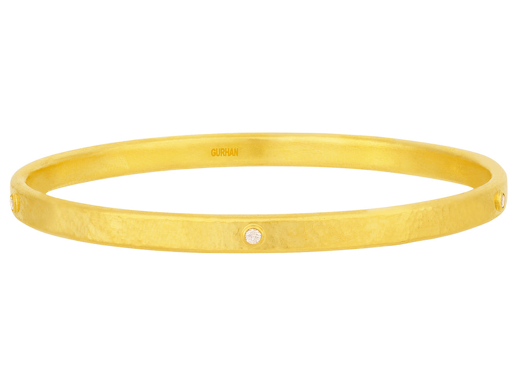 GURHAN, GURHAN Hoopla Gold Diamond Bangle Bracelet, 5.2mm Wide, 5-Stone