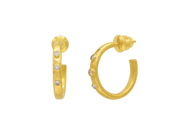 GURHAN, GURHAN Hoopla Gold Diamond Hoop Earrings, 3/4" Round