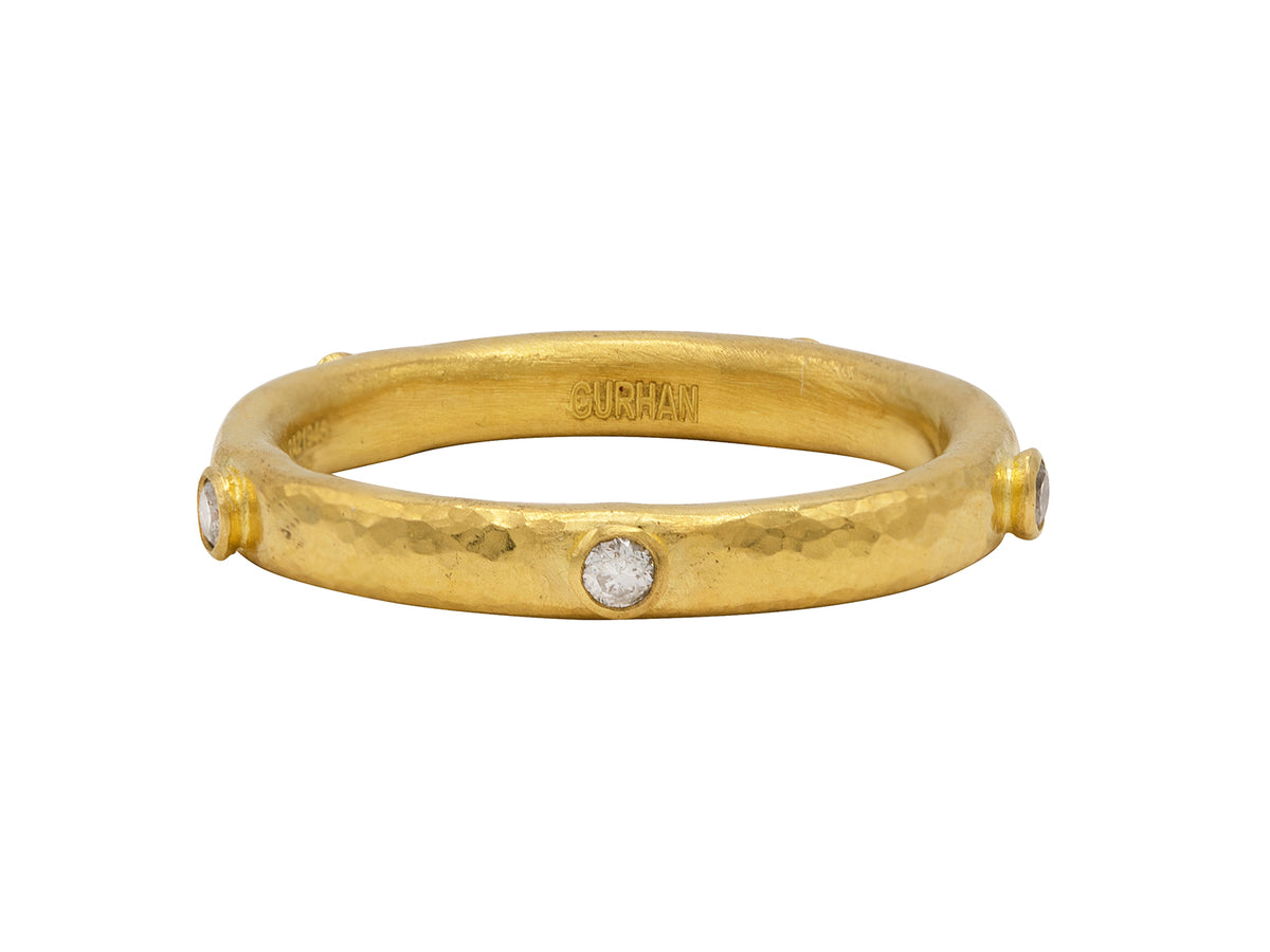 GURHAN Hoopla Gold Band Ring, 2.9mm Wide, Diamond