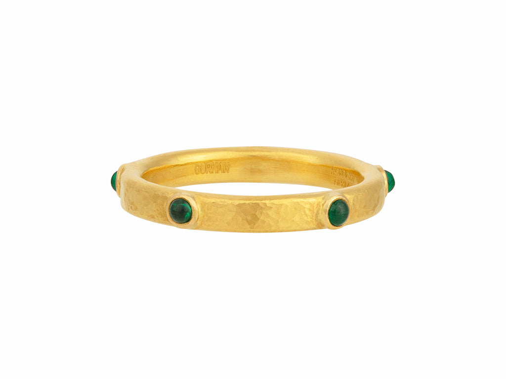 GURHAN, GURHAN Hoopla Gold Emerald Band Ring, 3mm Wide 6-Stone