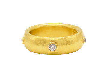 GURHAN, GURHAN Hoopla Gold Diamond Band Ring, 6.4mm Wide