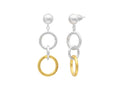 GURHAN, GURHAN Hoopla Sterling Silver Long Drop Earrings, Round Chain, No Stone, Gold Accents
