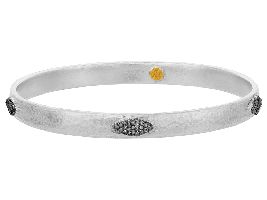 GURHAN, GURHAN Hoopla Sterling Silver Diamond Stacking Bangle Bracelet, Marquise Pave