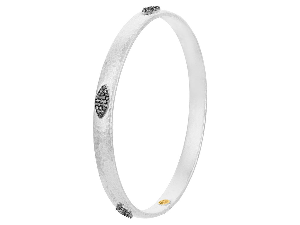 GURHAN, GURHAN Hoopla Sterling Silver Diamond Stacking Bangle Bracelet, Marquise Pave