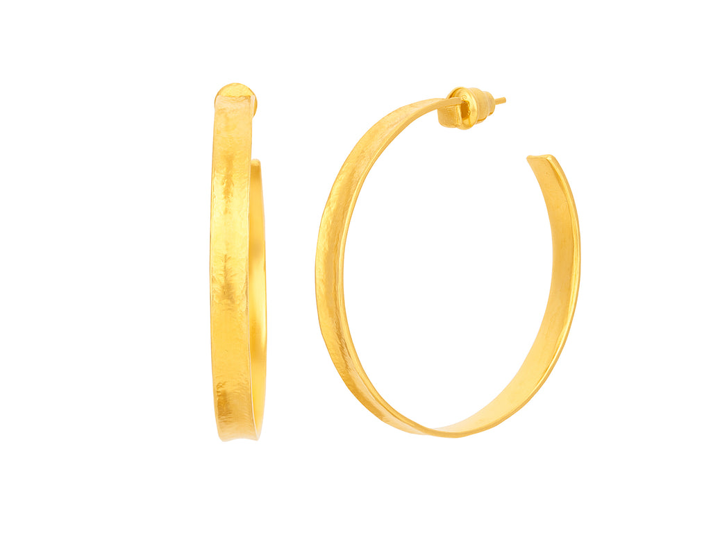 GURHAN, GURHAN Hourglass Gold Hoop Earrings, 2" Round