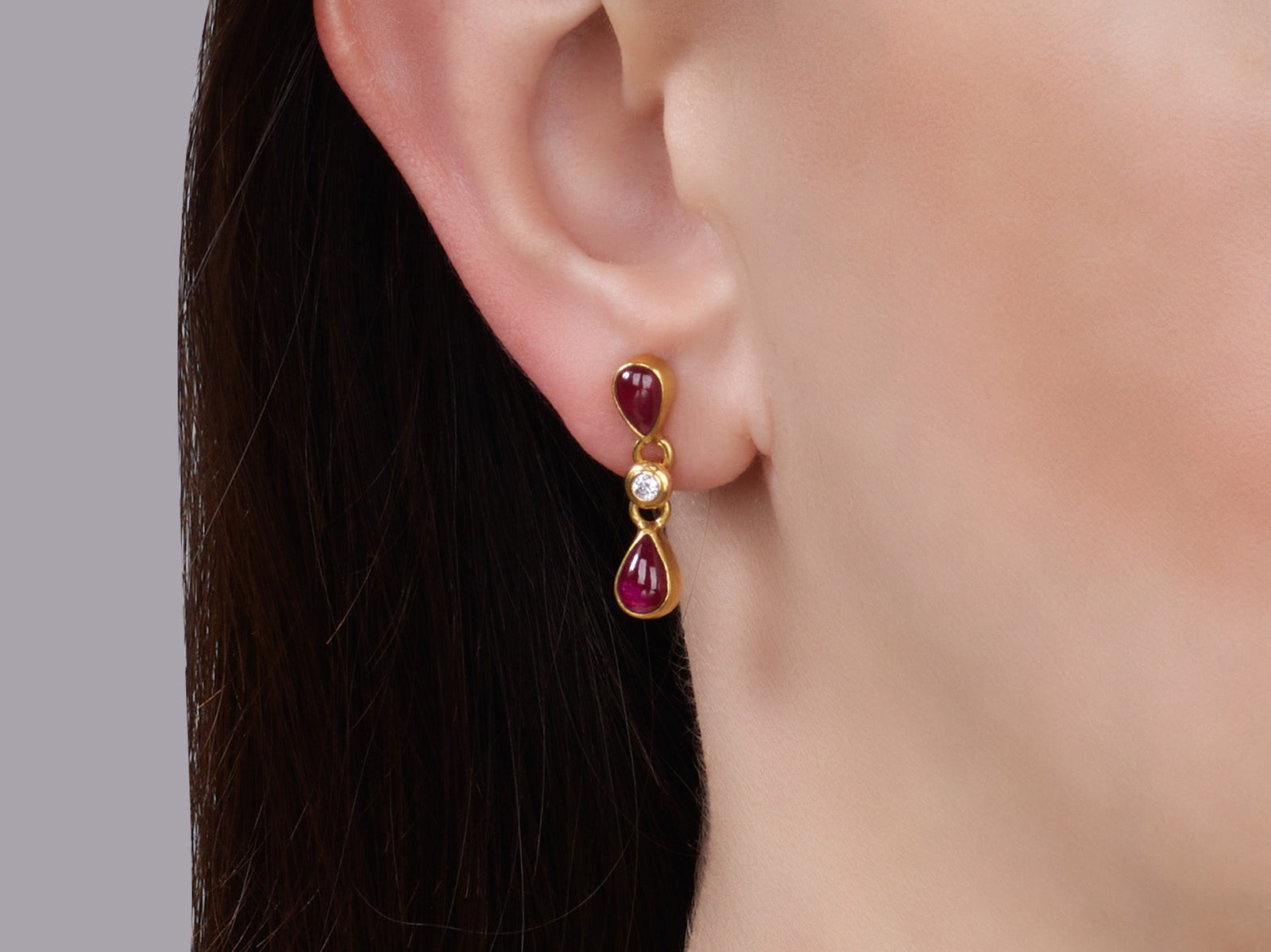 One of a Kind 24K & Silver Gemstone Drop Earrings One of a Kind 24K & Silver Gemstone Drop Earrings