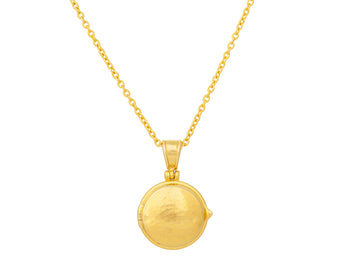 GURHAN, GURHAN Locket Gold Pendant Necklace, 25x17mm Round, No Stone