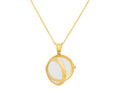 GURHAN, GURHAN Locket Gold Pendant Necklace, 20mm Round, Crystal