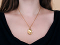 GURHAN, GURHAN Locket Gold Pendant Necklace, 21mm Wide Oval, Butterfly Motif, Opal and Diamond