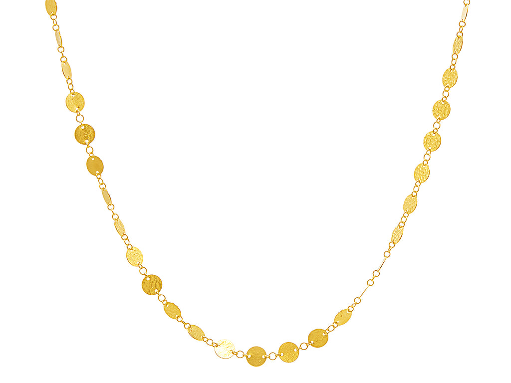 GURHAN, GURHAN Lush Gold Link Short Necklace, 7mm Round Flakes