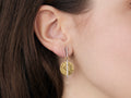 GURHAN, GURHAN Lush Gold Single Drop Earrings, 14mm Round, Post Top, Diamond Pave