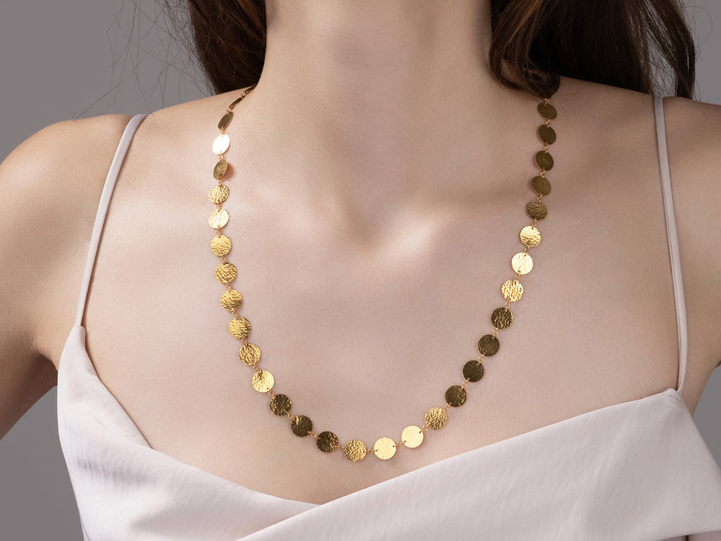 GURHAN, GURHAN Lush Gold Single Short Necklace, 10mm Round Flakes