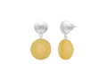 GURHAN, GURHAN Lush Sterling Silver Single Drop Earrings, 14mm Round on Post Top, No Stone, Gold Accents